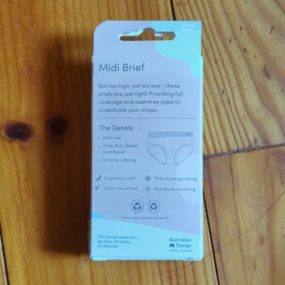 BOODY Bamboo Midi Brief 4pack: 3 Black Medium, 1 NUDE Medium (4 total) - Picture 6 of 6